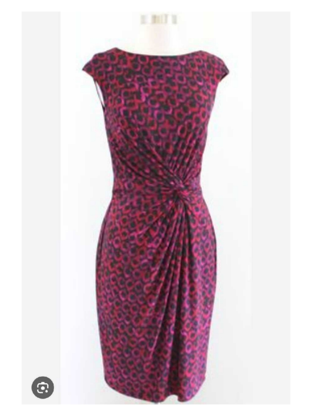 Ralph Lauren Burgundy/Black Twist-Front  Dress